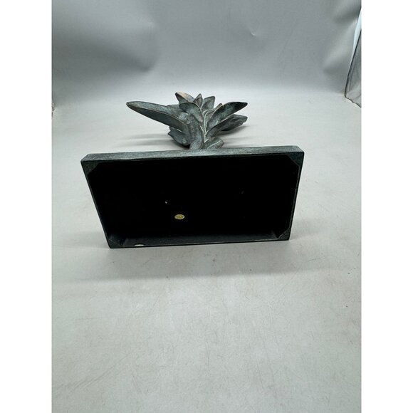 Decorative frontgate iron & Glass blown Oil vessel with wick Lamp tulip 15x9" - Picture 9 of 9